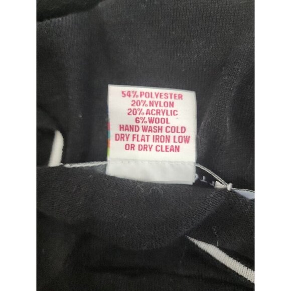 Gretchen Scott Sweater Black 3/4 Sleeve Pockets Gold Buttons Women's Medium - Picture 8 of 8